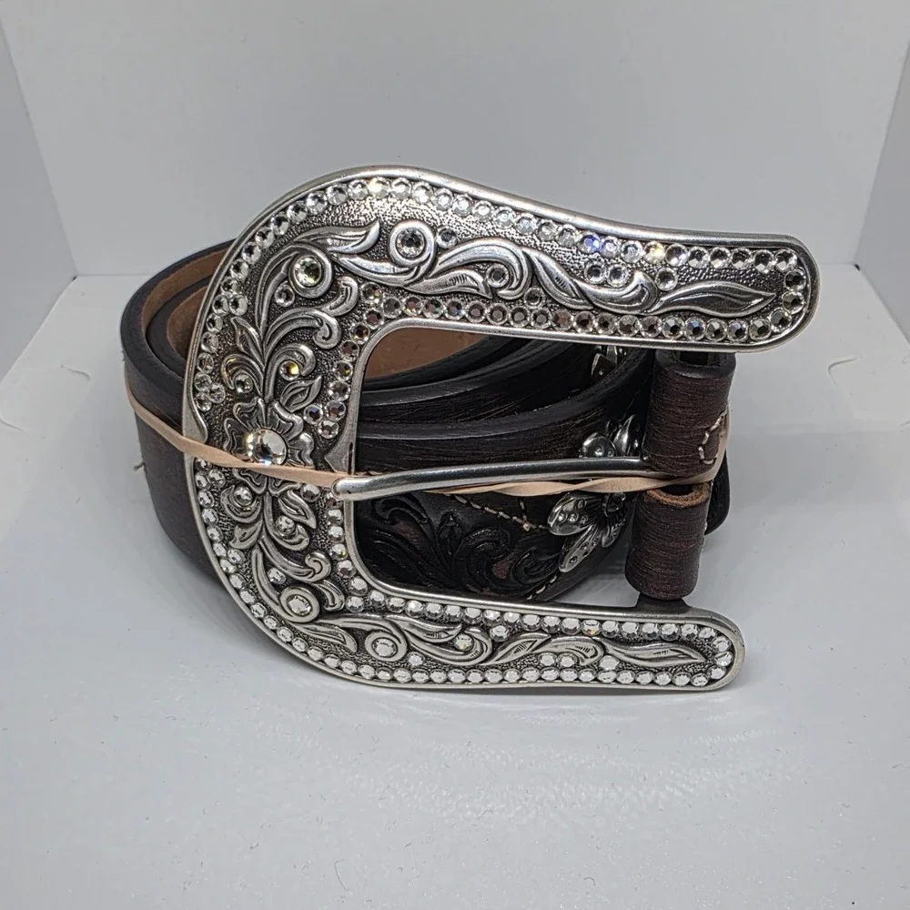 Justin Daisy Western Leather Belt C20958 | Size 38 | Brown